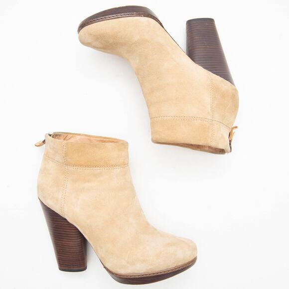 Modern Vintage Tan Suede Allison Ankle Boots Size 8 - Picture 6 of 11